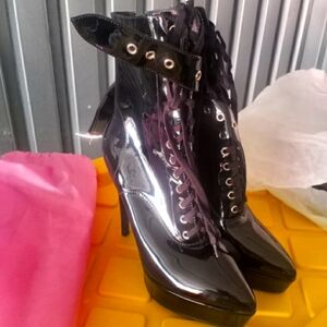 SOLD - New Dolls Kill Dominatrix Patent Boots 11